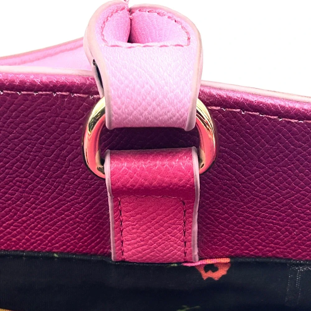 Betsey Johnson Ombre Pink Satchel Bag Women Faux Leather Medium Pink Barbiecore